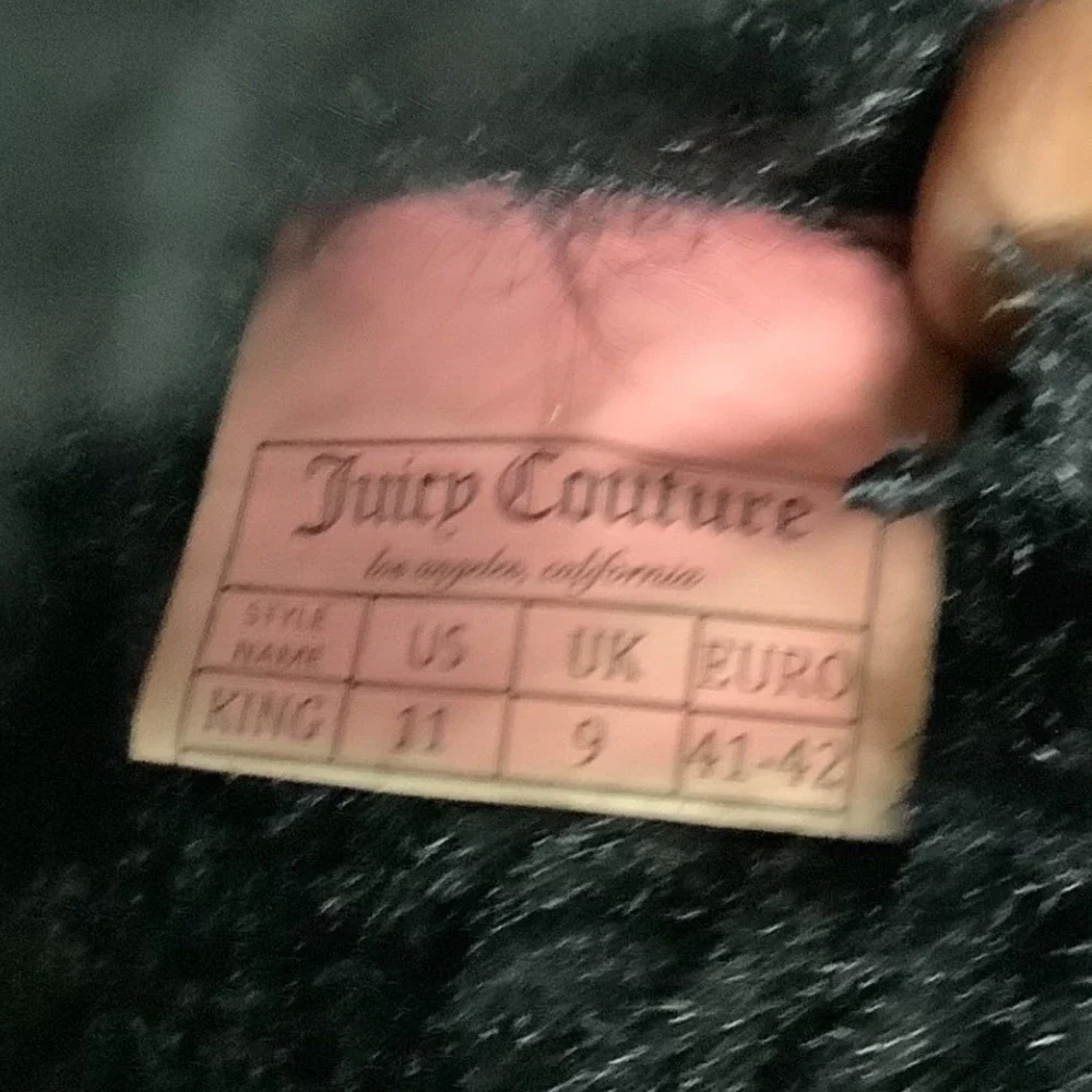 Juicy Couture Womens Black Faux Suede Fur Trim Bow Winter Boots Size 9